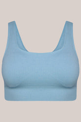 Studio Ribbed Sports Bra - Blue-Araa Active